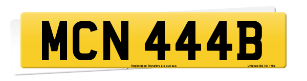 Registration number MCN 444B
